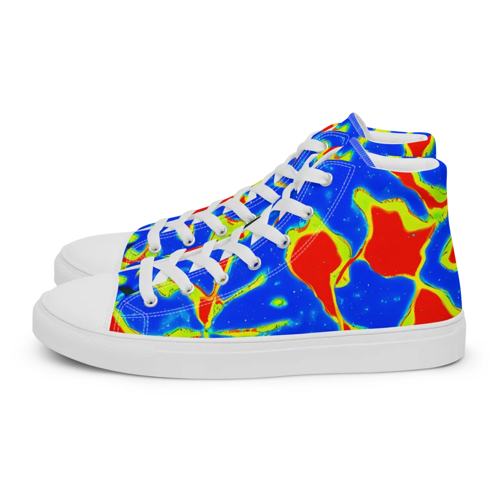 Heatwave Drift on Men's High Top Canvas Shoes — Left