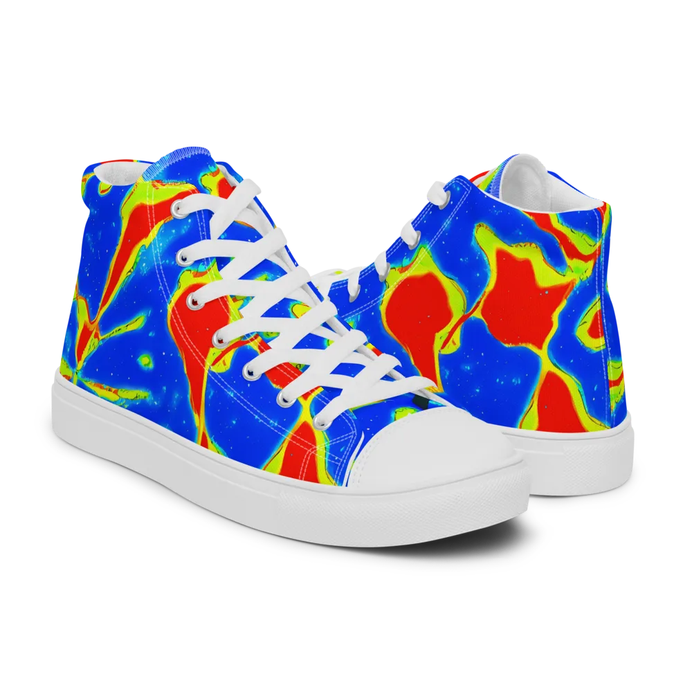 Heatwave Drift on Men's High Top Canvas Shoes — Right