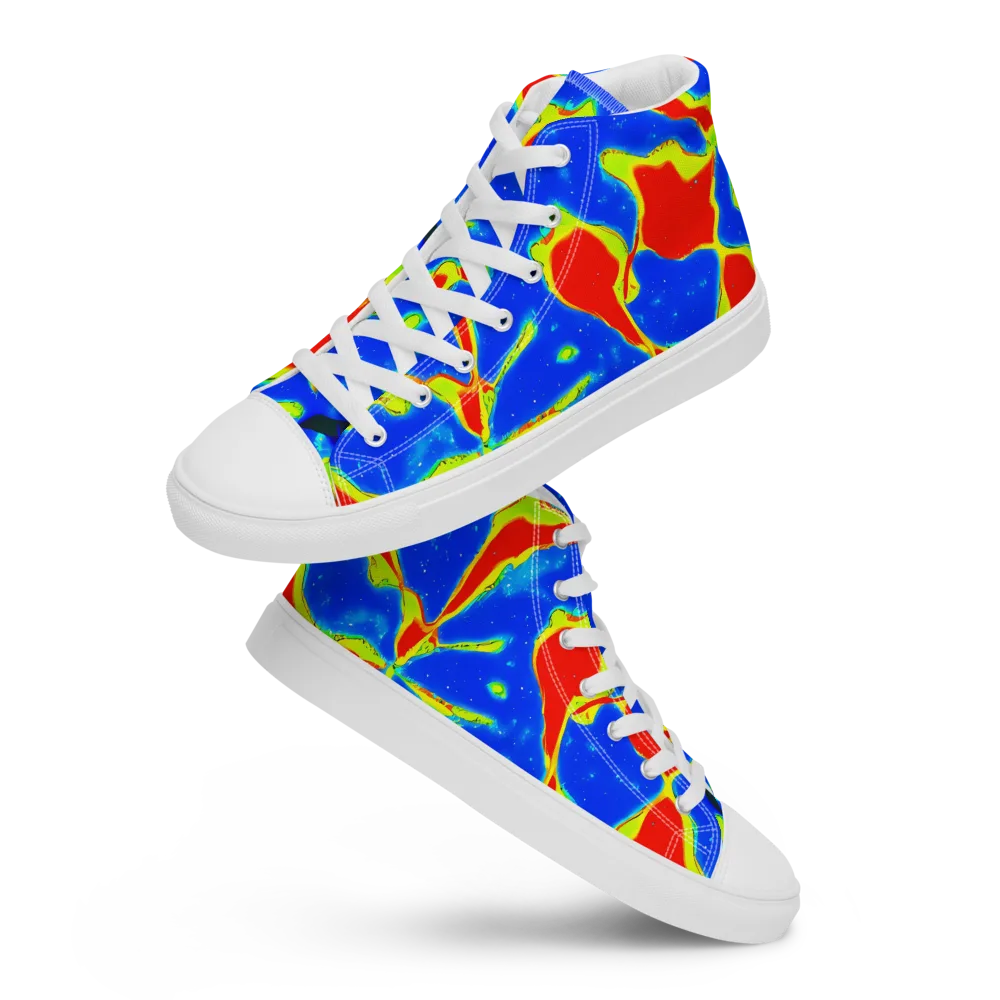 Heatwave Drift on Men's High Top Canvas Shoes — Front