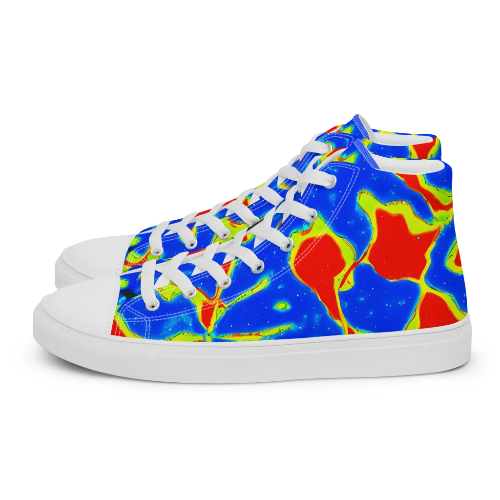 Heatwave Drift on Women's High Top Canvas Shoes — Left