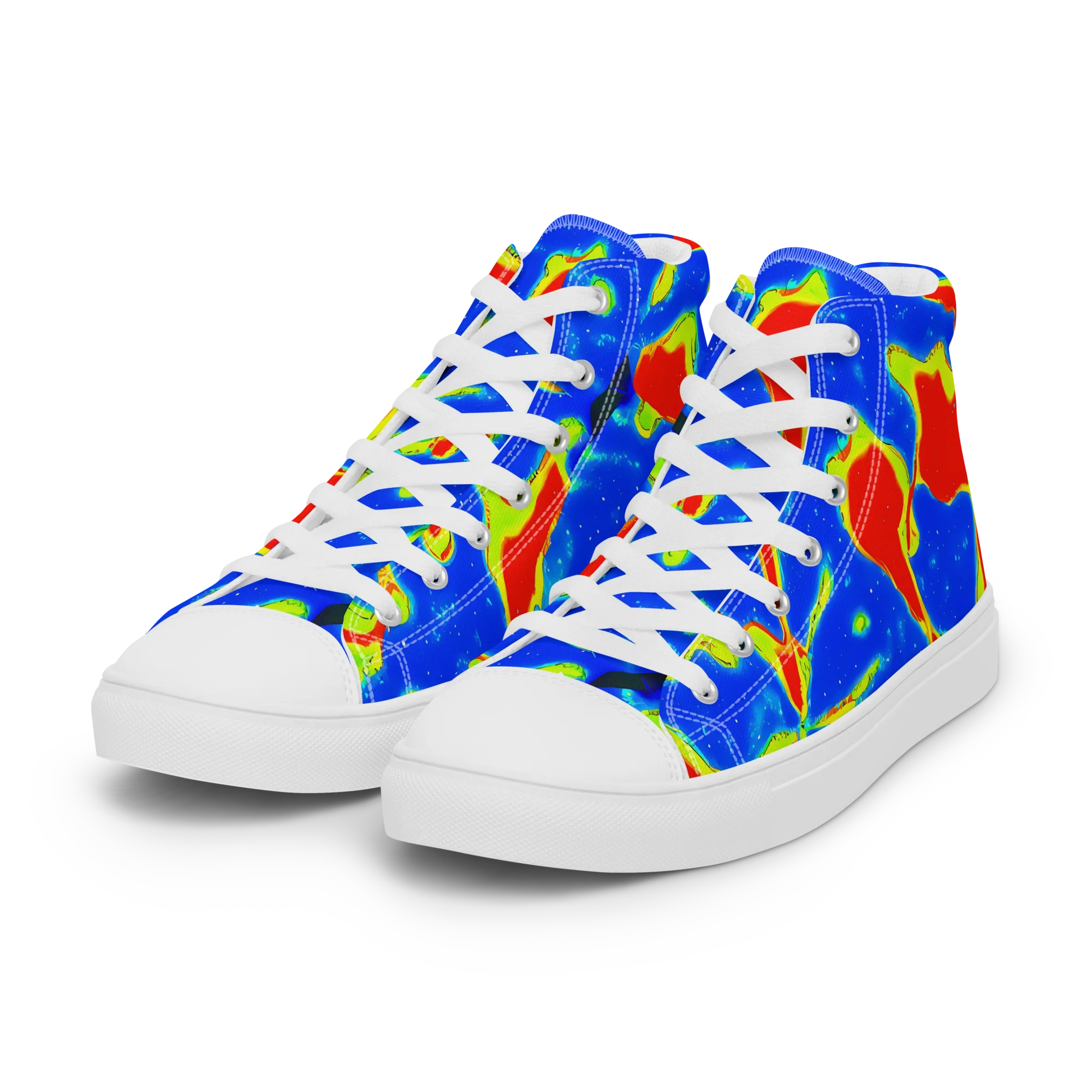 Heatwave Drift on Women's High Top Canvas Shoes — Left Front