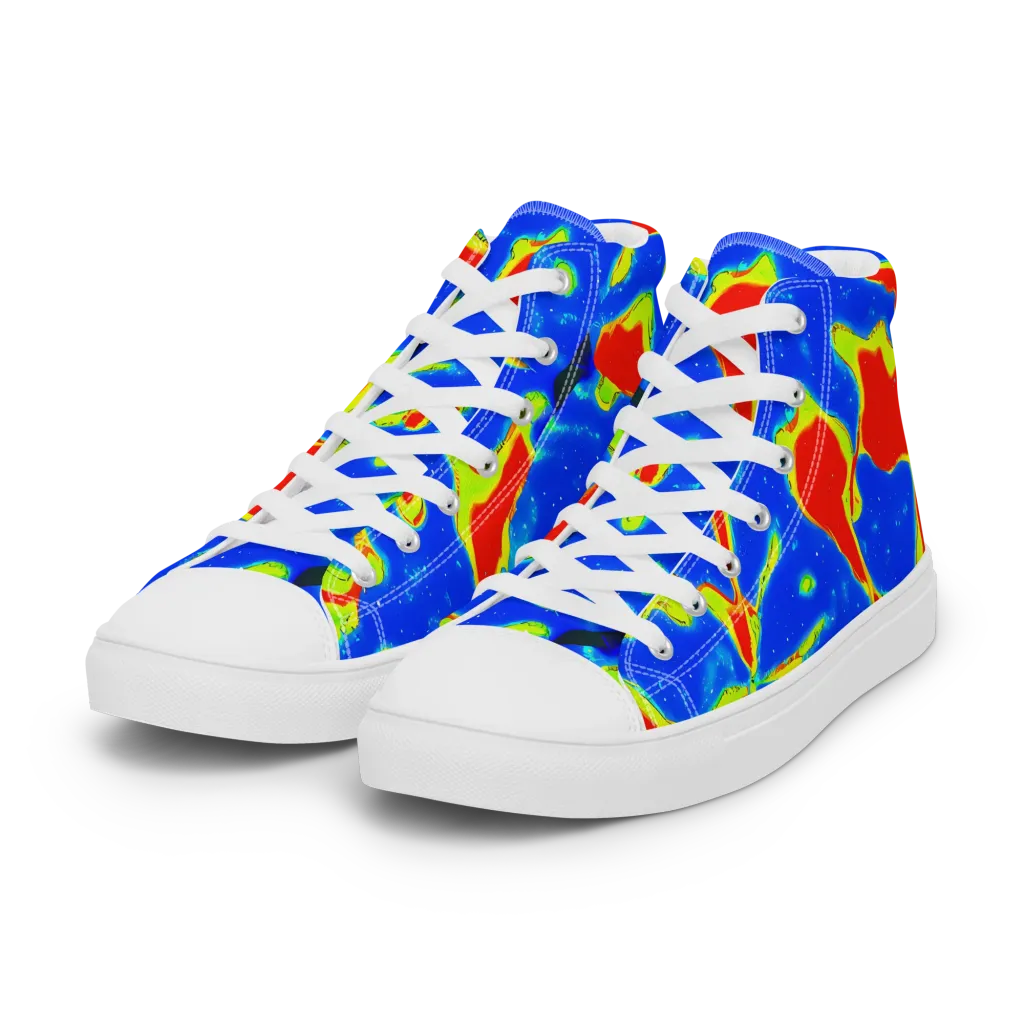 Heatwave Drift on Women's High Top Canvas Shoes — Left Front