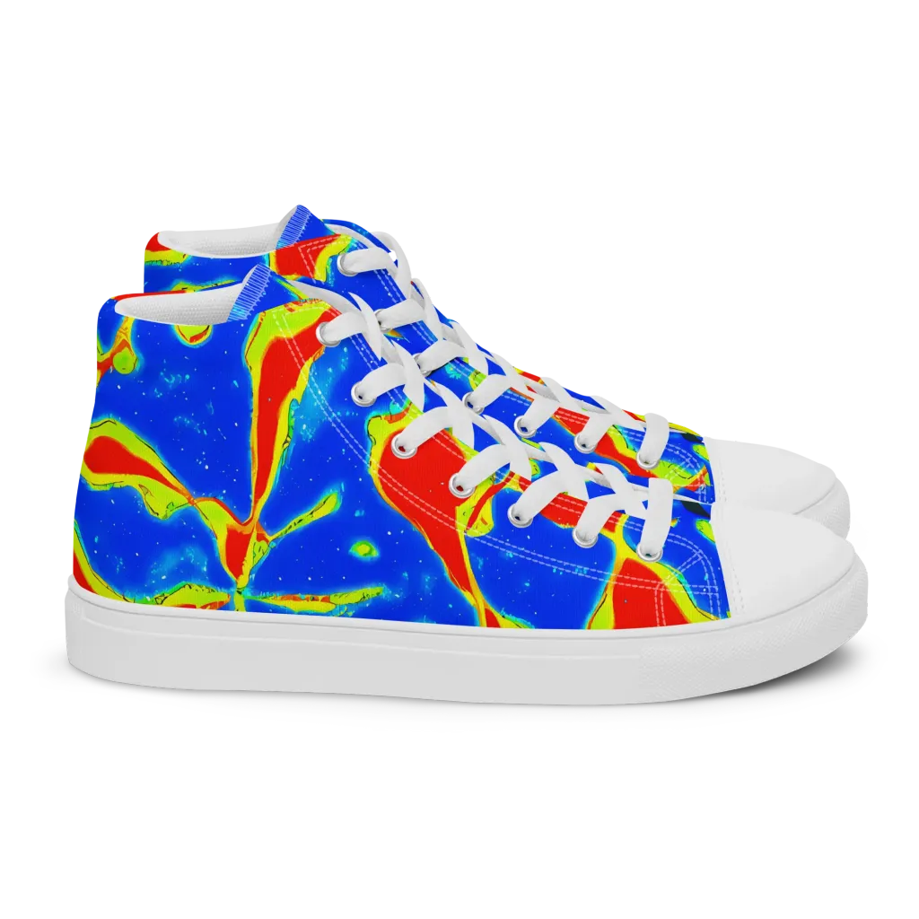 Heatwave Drift on Women's High Top Canvas Shoes — Right