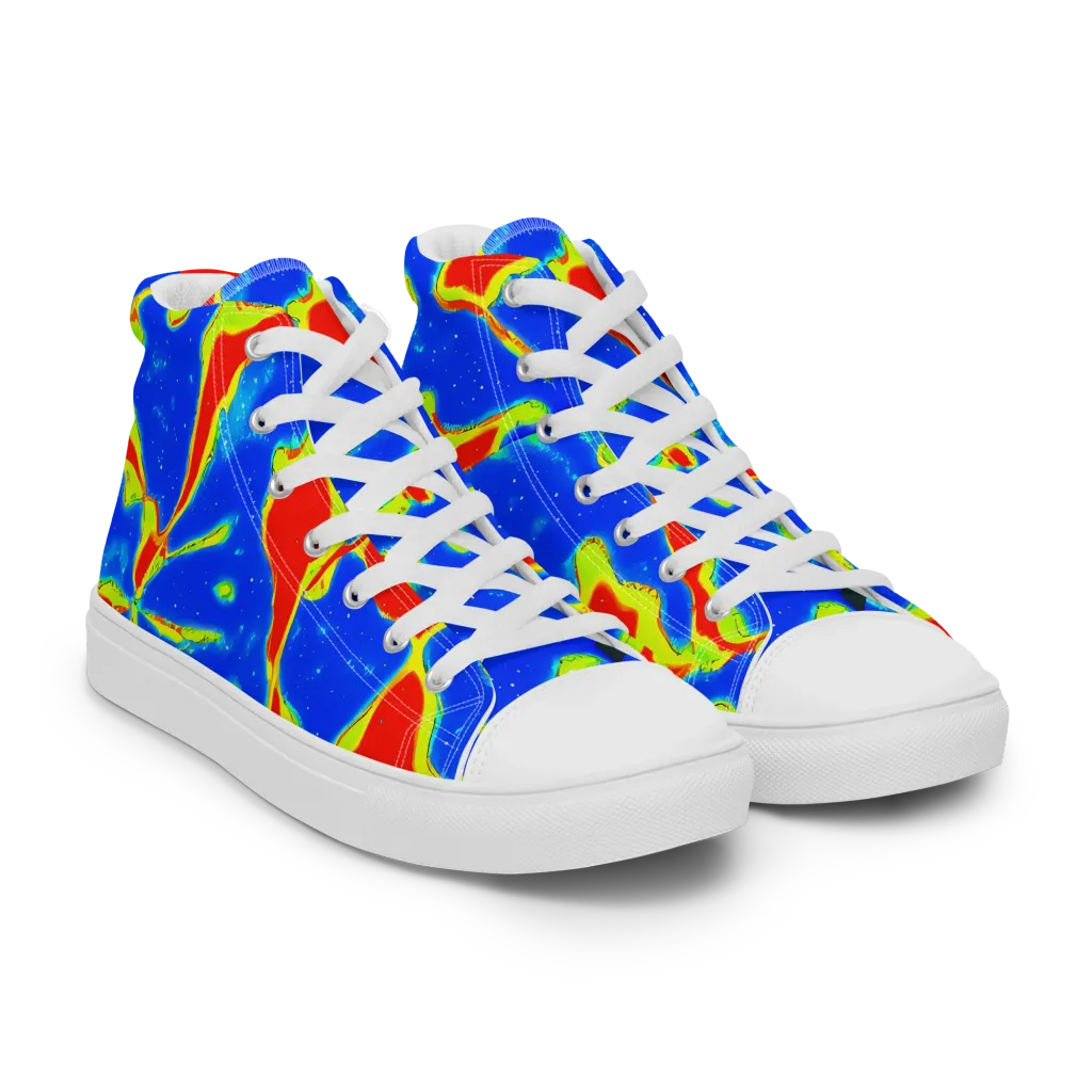 Heatwave Drift on Women's High Top Canvas Shoes — Right Front