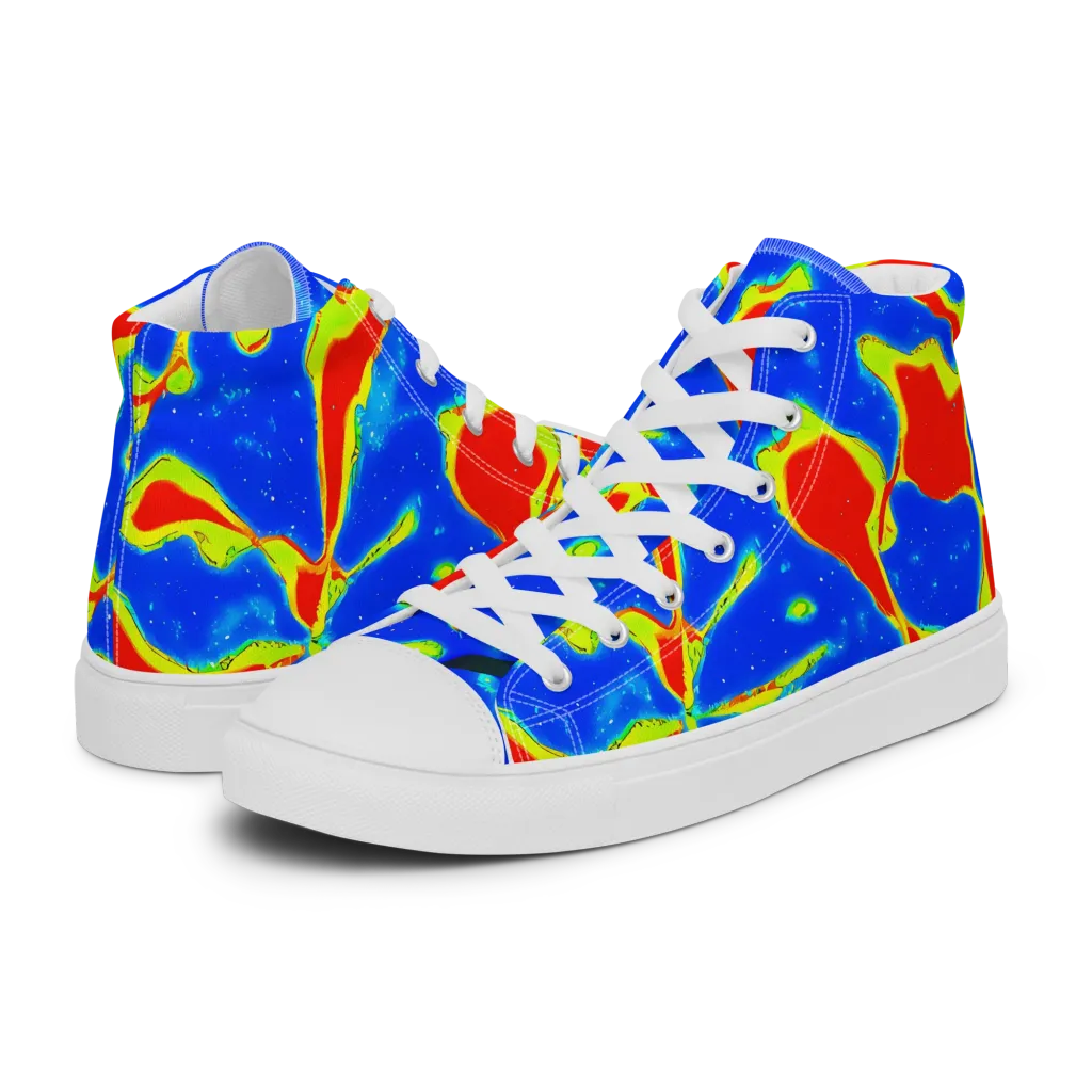 Heatwave Drift on Women's High Top Canvas Shoes — Left