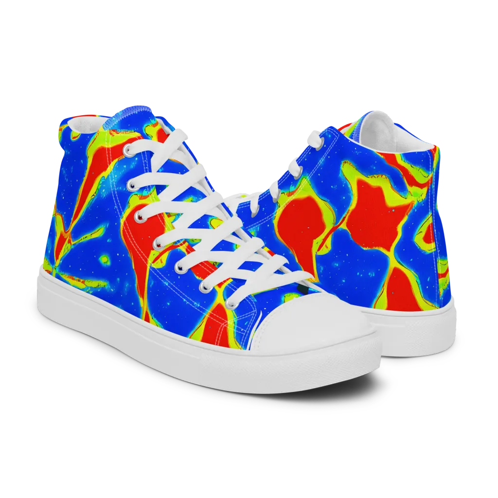 Heatwave Drift on Women's High Top Canvas Shoes — Right
