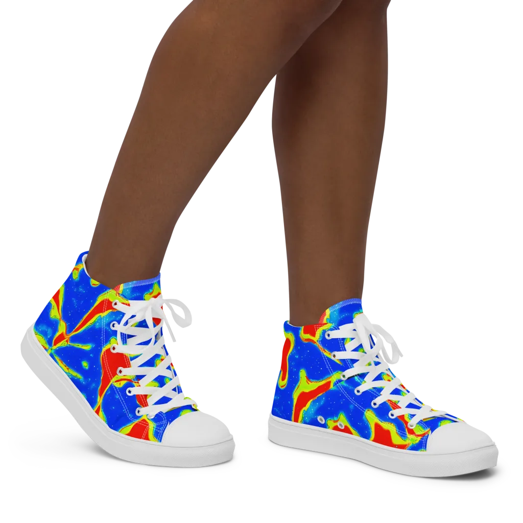 Heatwave Drift on Women's High Top Canvas Shoes — Right