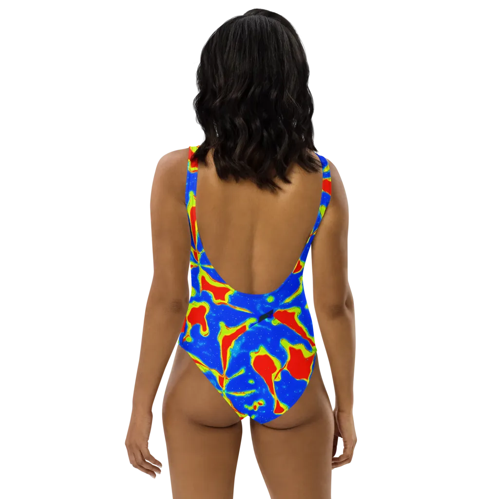 Heatwave Drift on One-Piece Swimsuit — Back
