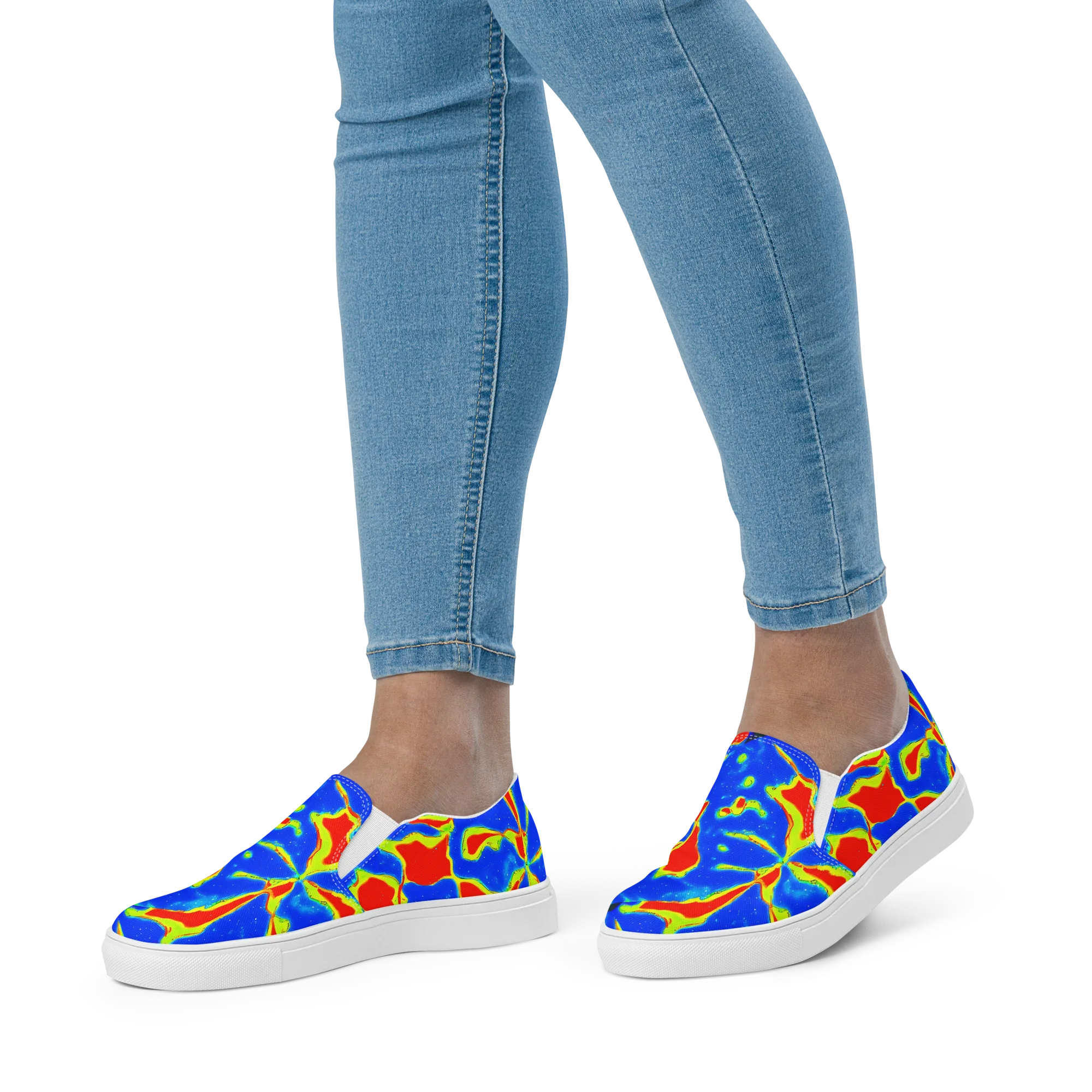 Heatwave Drift on Women's Slip-On Canvas Shoes — Front