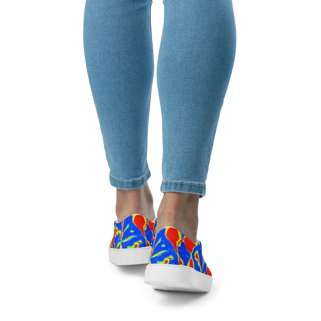 Heatwave Drift on Women's Slip-On Canvas Shoes — Back