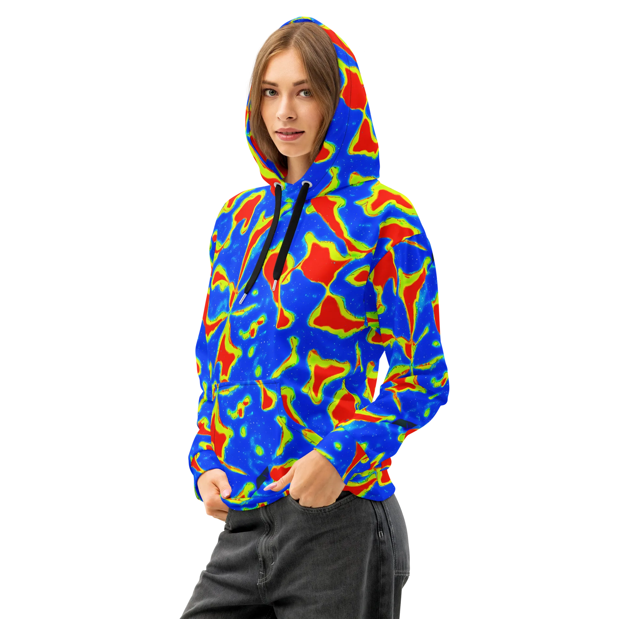 Heatwave Drift on Cotton Hoodie — Left Front