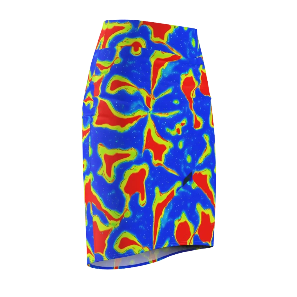 Heatwave Drift on Pencil Skirt — Front Side