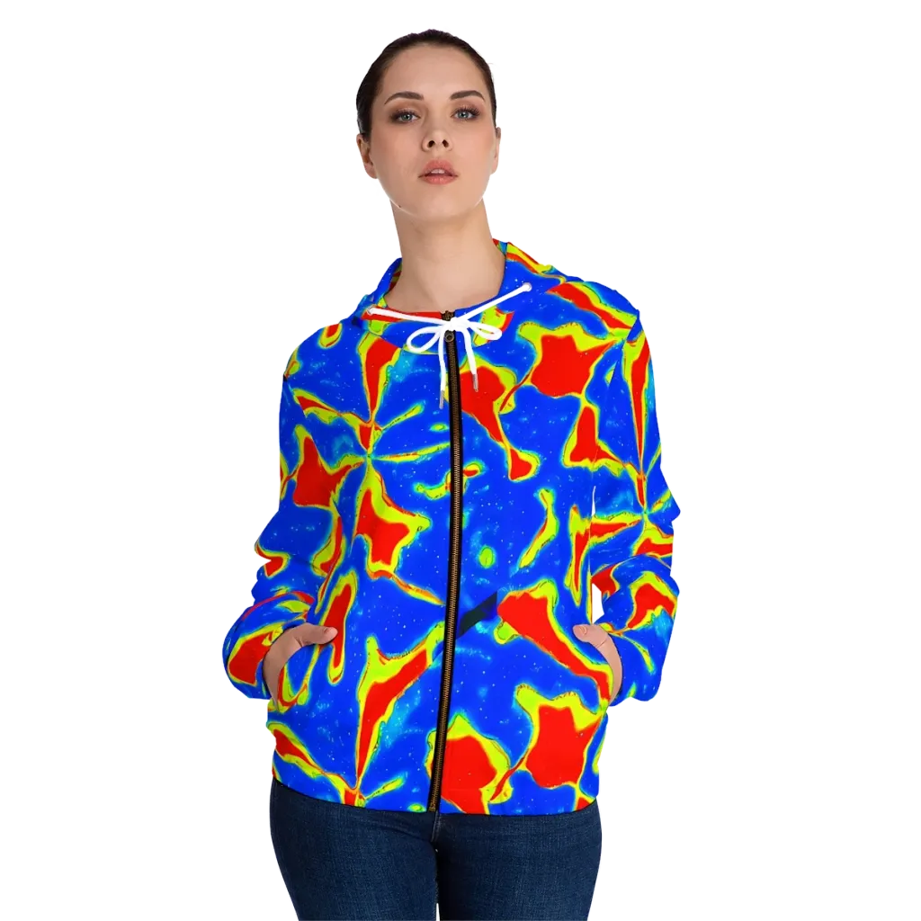 Heatwave Drift on Women's Full-Zip Hoodie — Front On Person