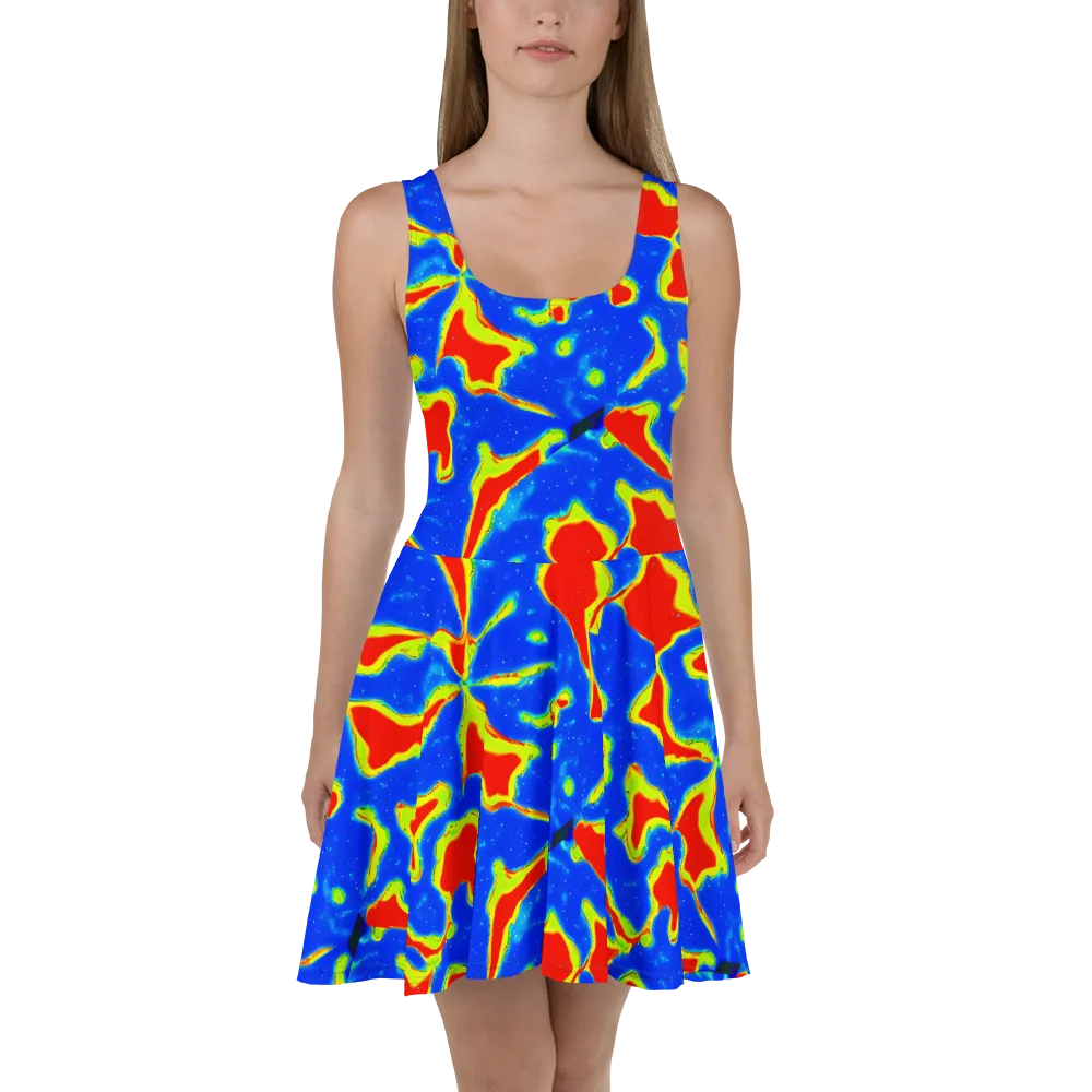 Heatwave Drift on Skater Dress — Front