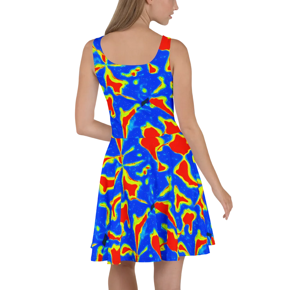 Heatwave Drift on Skater Dress — Back