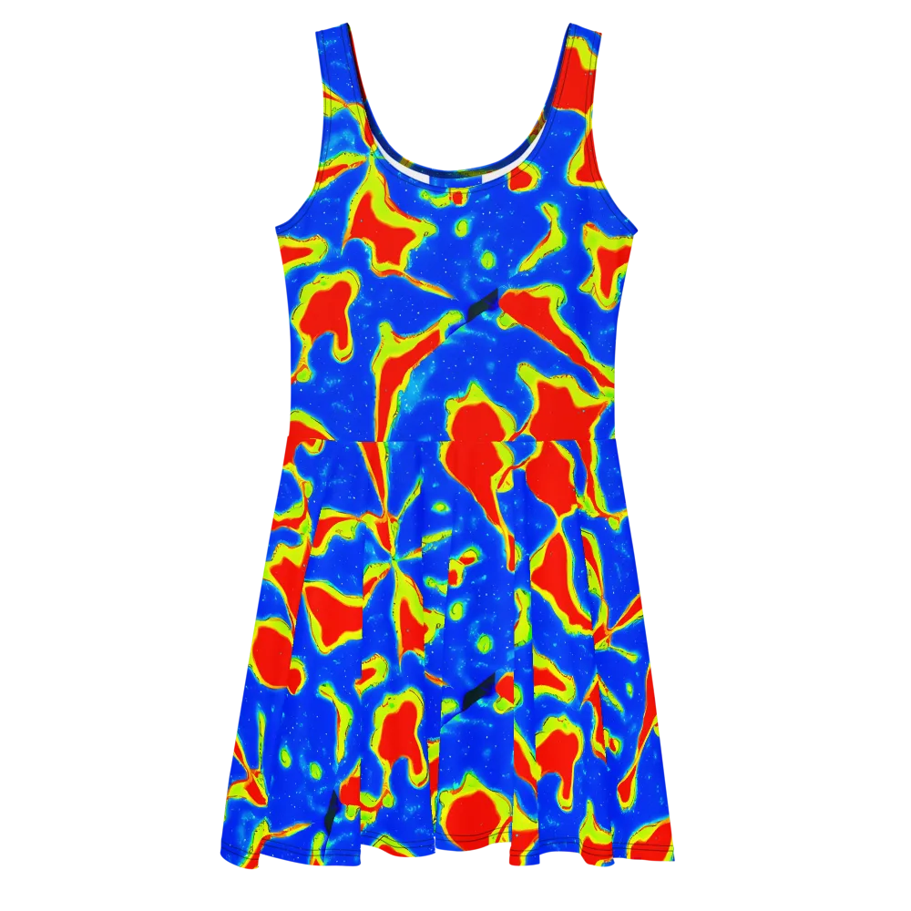Heatwave Drift on Skater Dress — Front