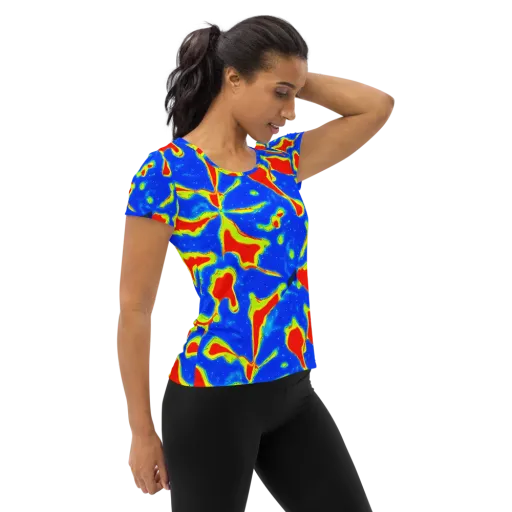 Heatwave Drift on a Women's Athletic T-Shirt