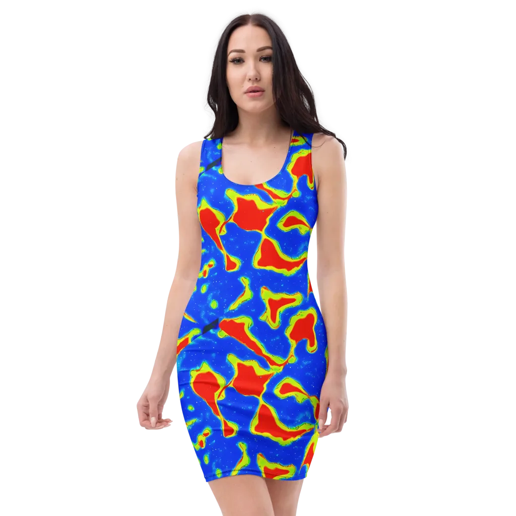 Heatwave Drift on Bodycon Dress — Front