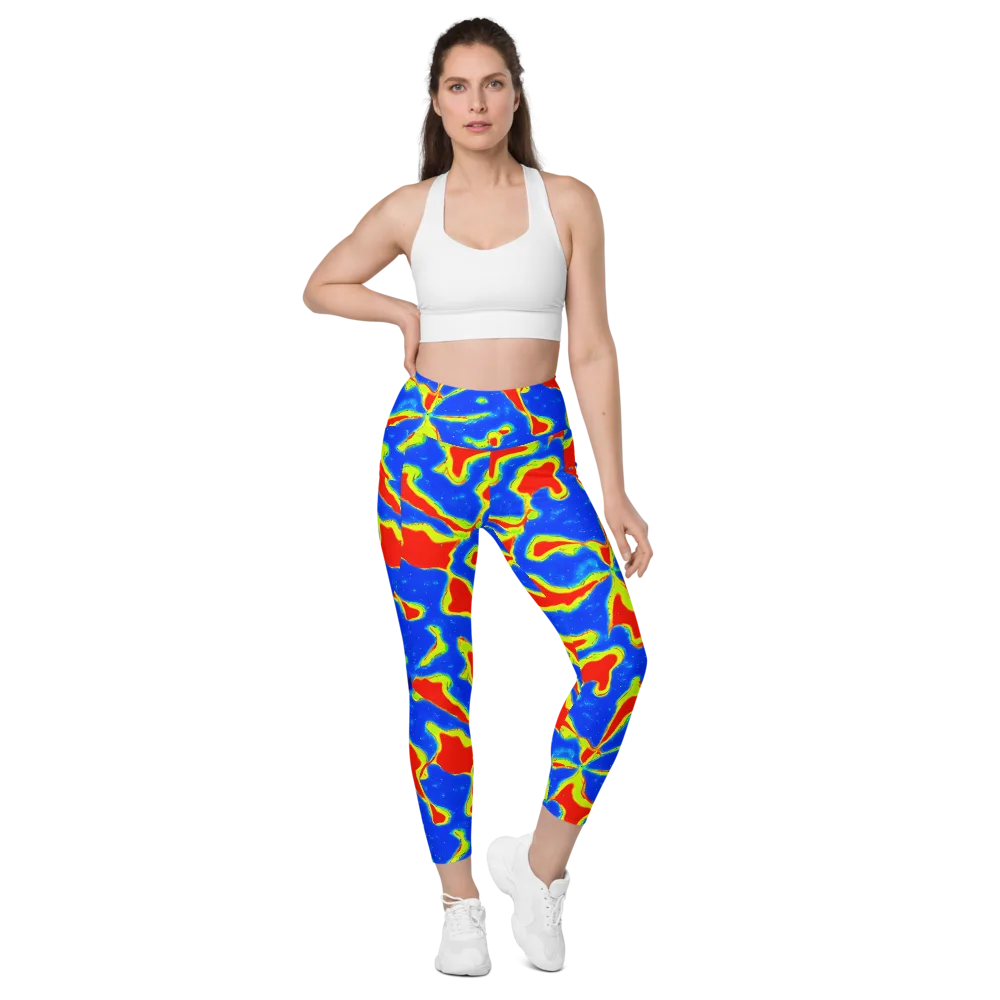 Heatwave Drift on Leggings with Pockets — Front