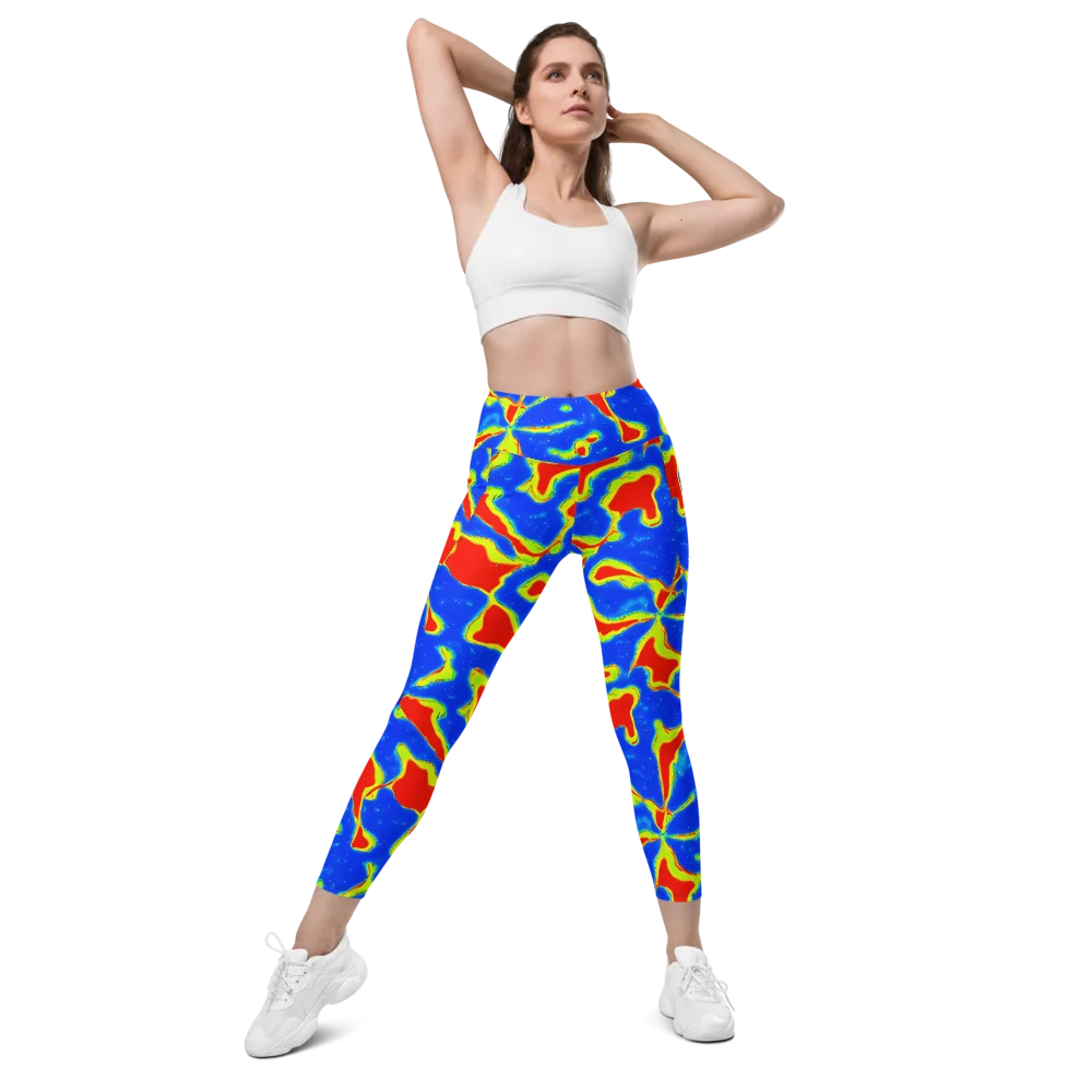 Heatwave Drift on Leggings with Pockets — Front