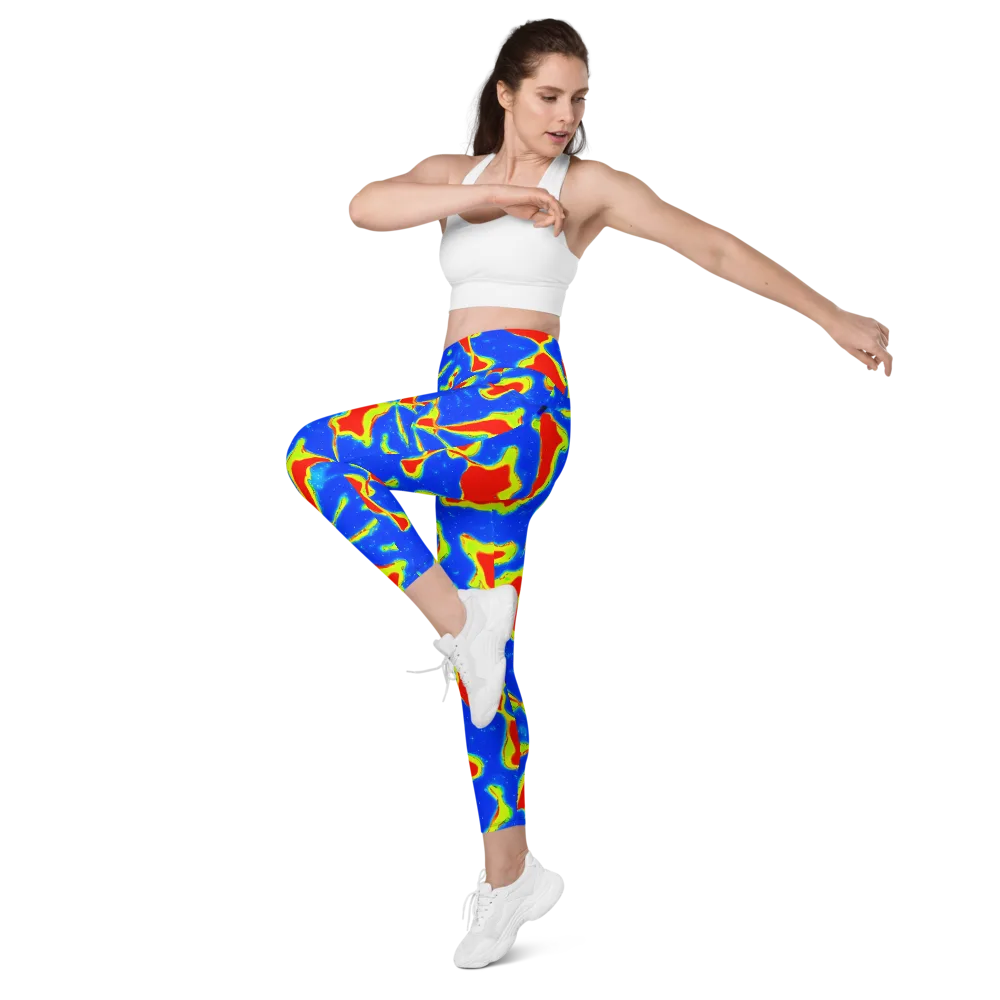 Heatwave Drift on Leggings with Pockets — Left Front