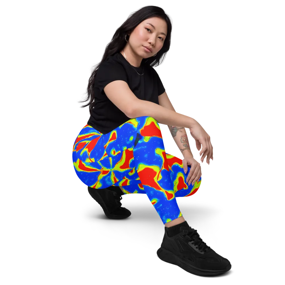 Heatwave Drift on Leggings with Pockets — Right Front