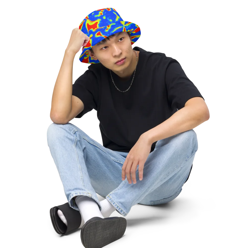 Heatwave Drift on Reversible Bucket Hat — Front 2 Inside