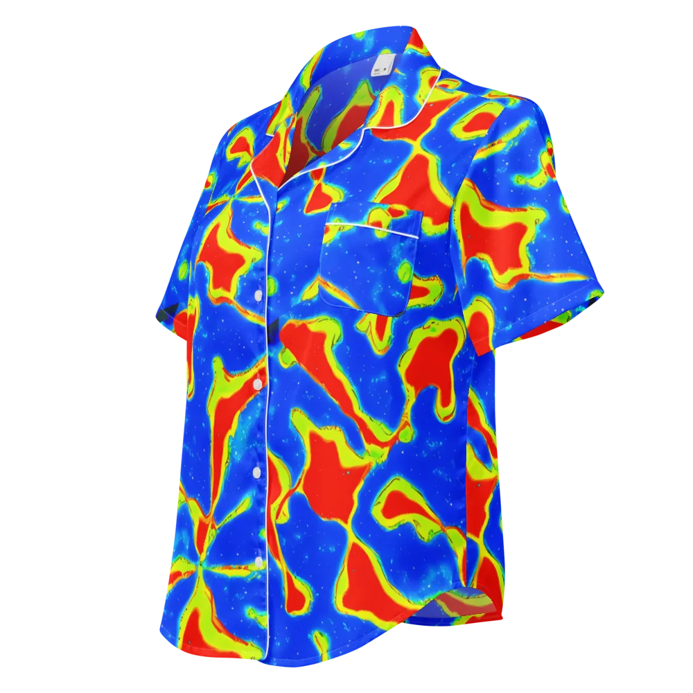 Heatwave Drift on Women's Short Sleeve Pajama Top — Left Front