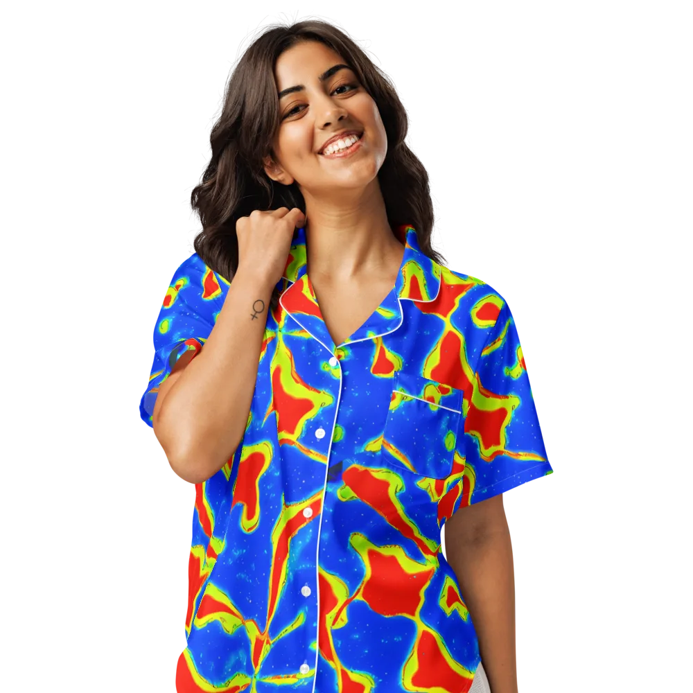 Heatwave Drift on Women's Short Sleeve Pajama Top — Front