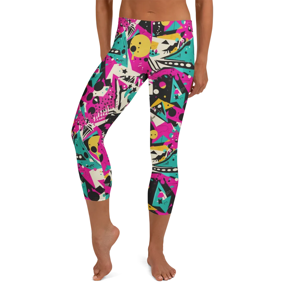 Neon Cutup on Capri Leggings — Front