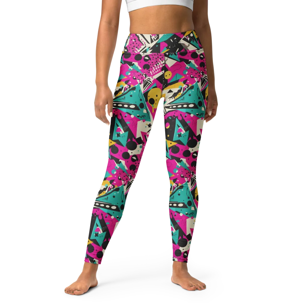 Neon Cutup on Yoga Leggings — Front