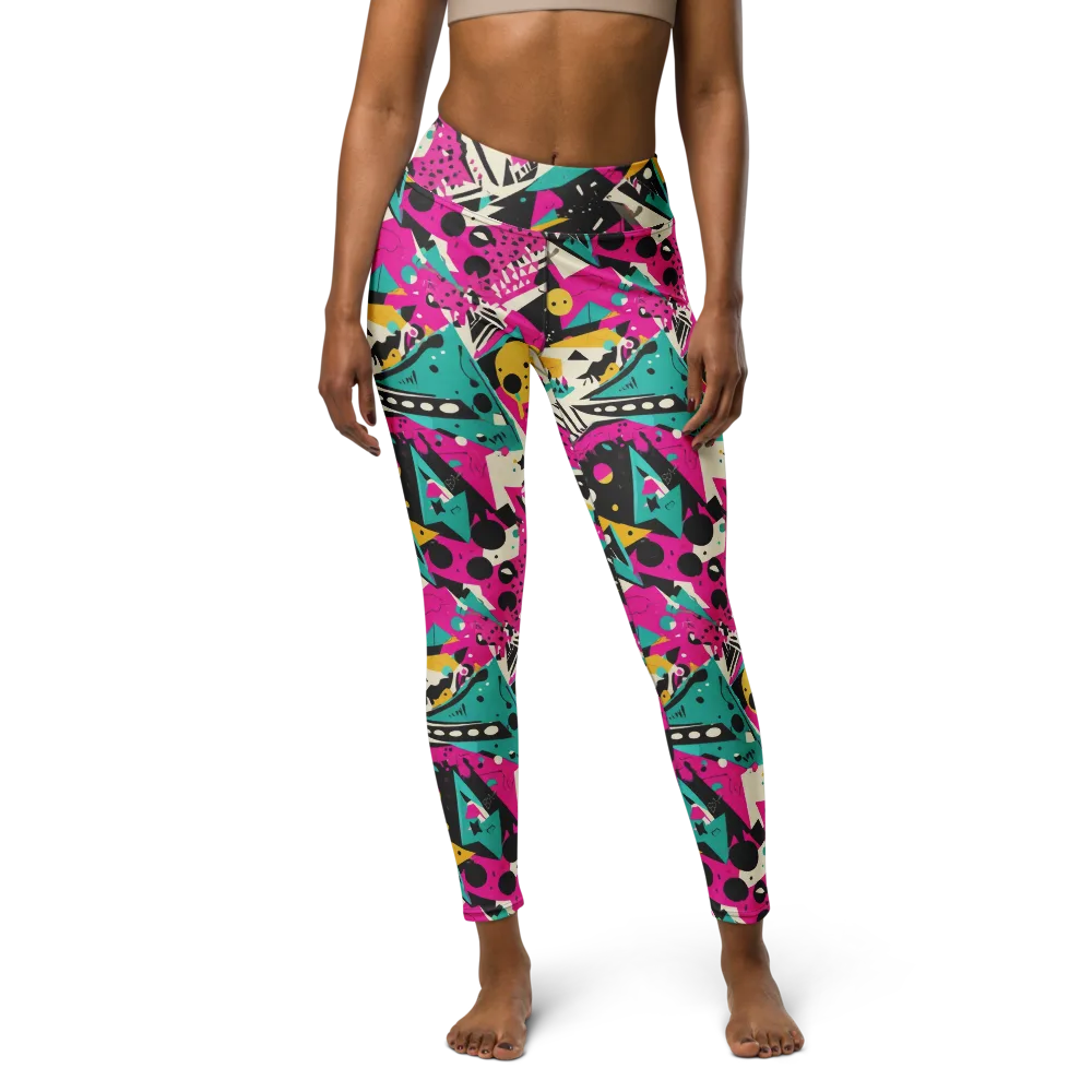 Neon Cutup on Yoga Leggings — Front
