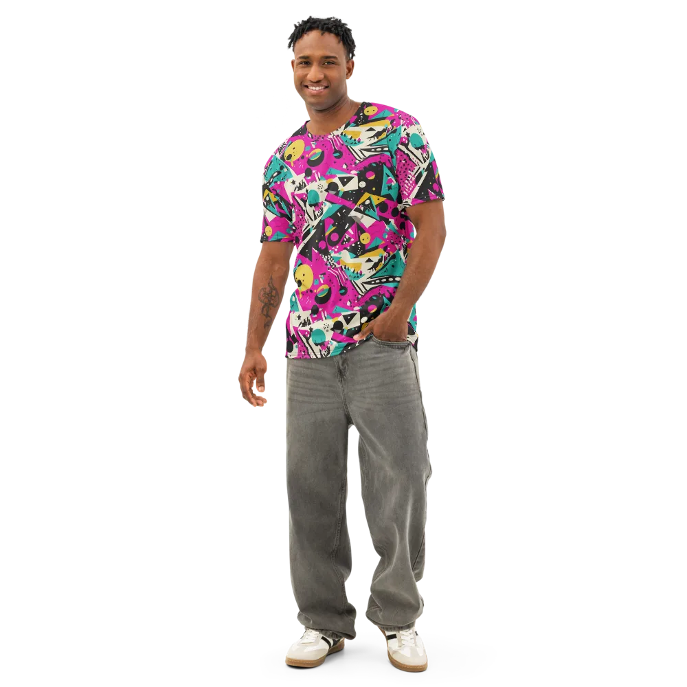 Neon Cutup on Men's Cotton Crew Neck T-Shirt — Front