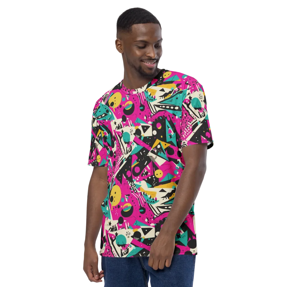 Neon Cutup on Men's Crew Neck T-Shirt — Left