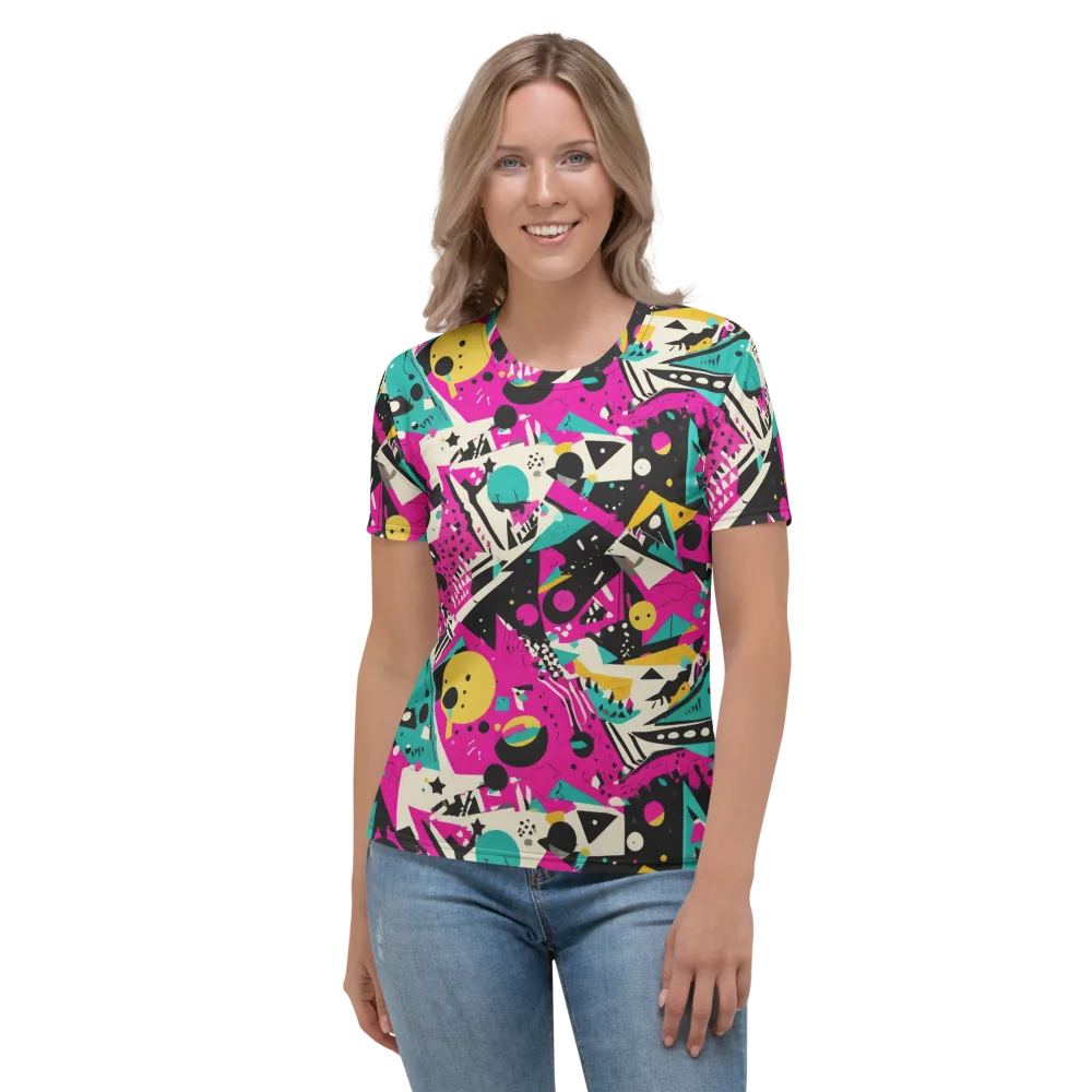 Neon Cutup on Women's Crew Neck T-Shirt — Front
