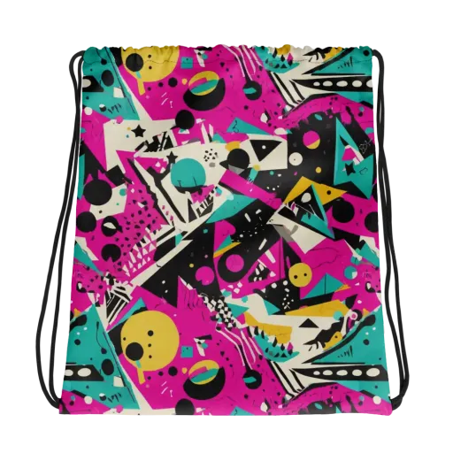 Neon Cutup on a Drawstring Bag