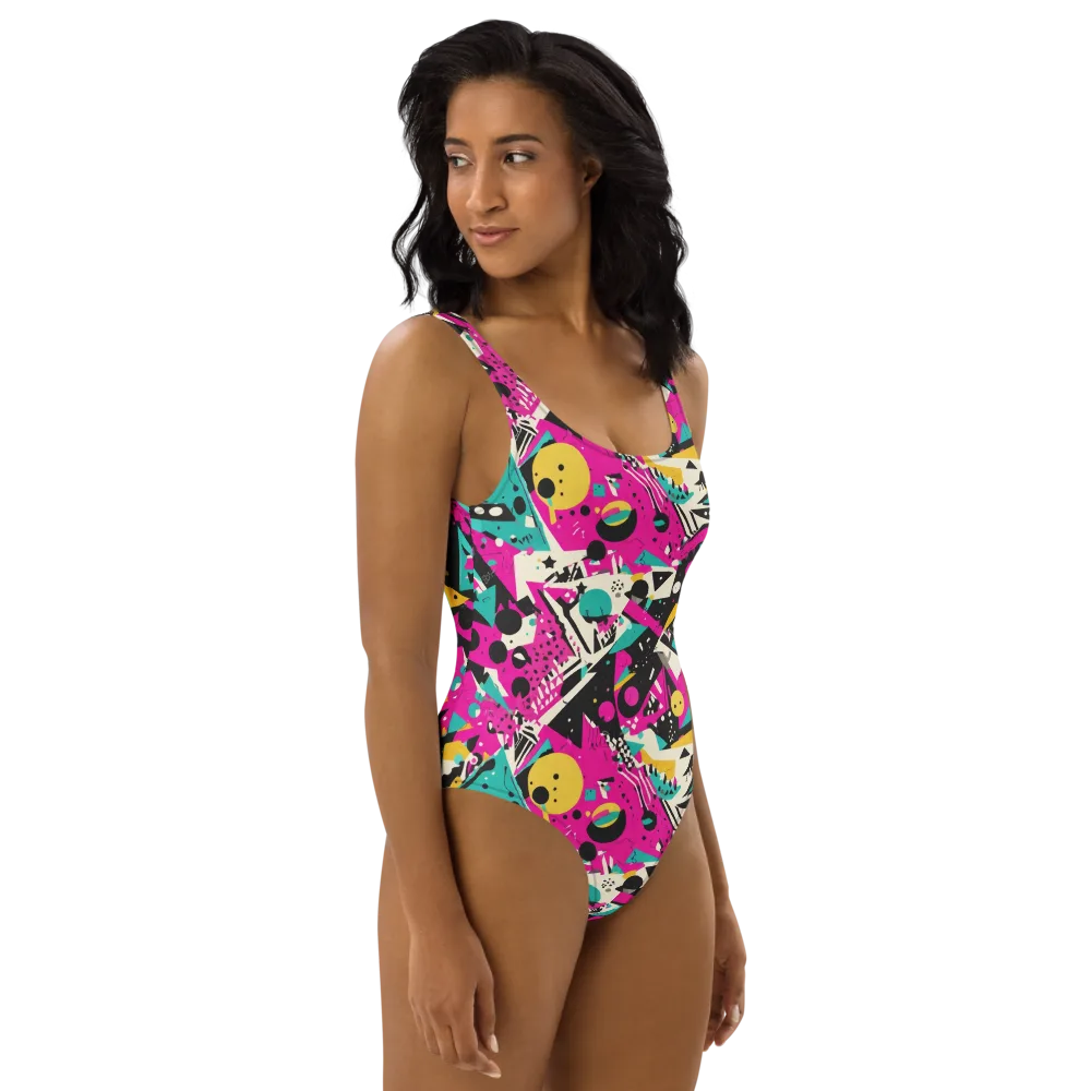 Neon Cutup on One-Piece Swimsuit — Right
