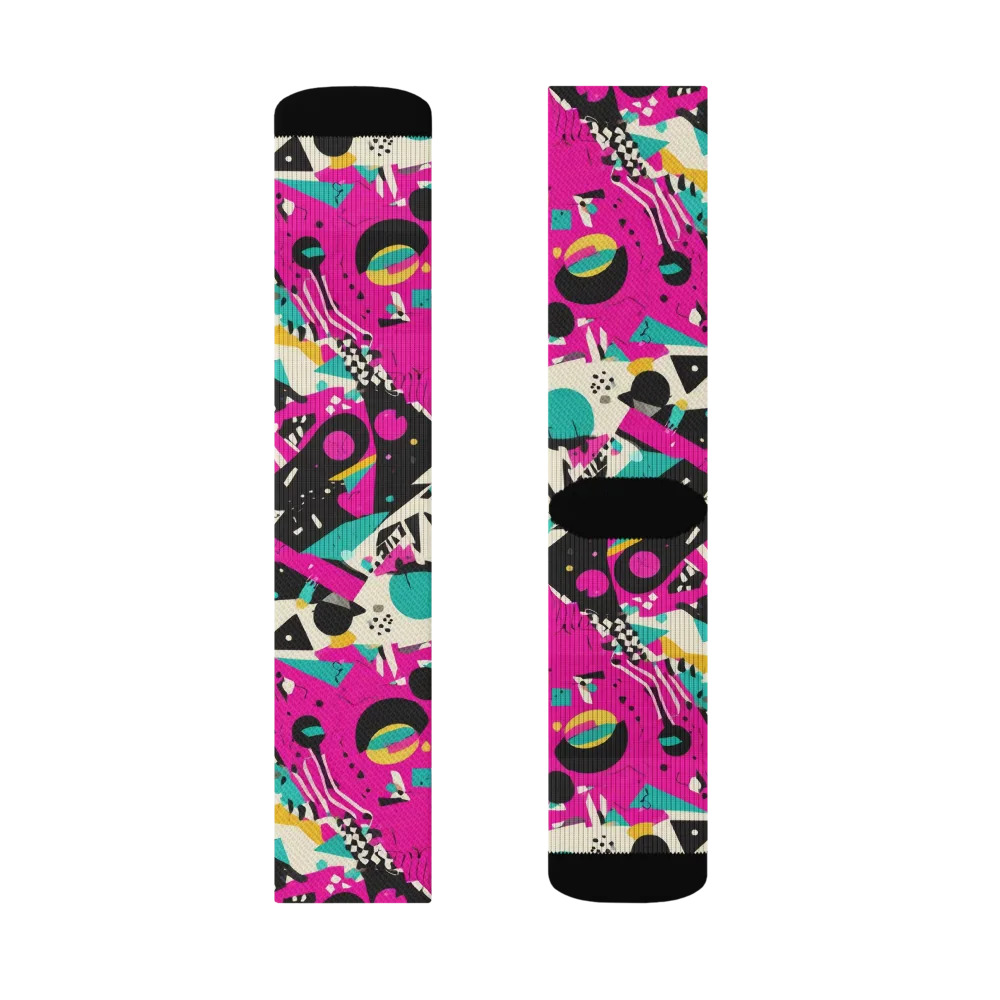 Neon Cutup on Socks — Right Sock