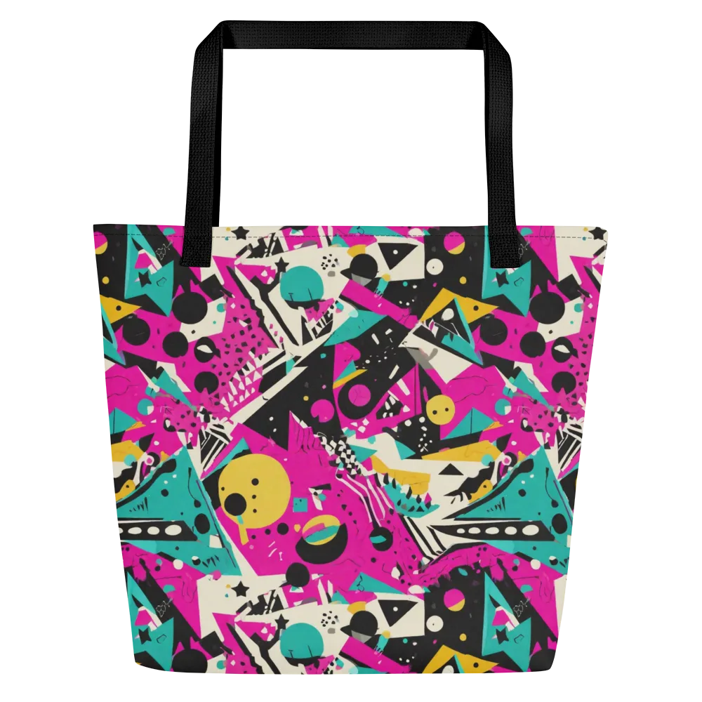 Neon Cutup on Large Tote Bag W/ Pocket — Front