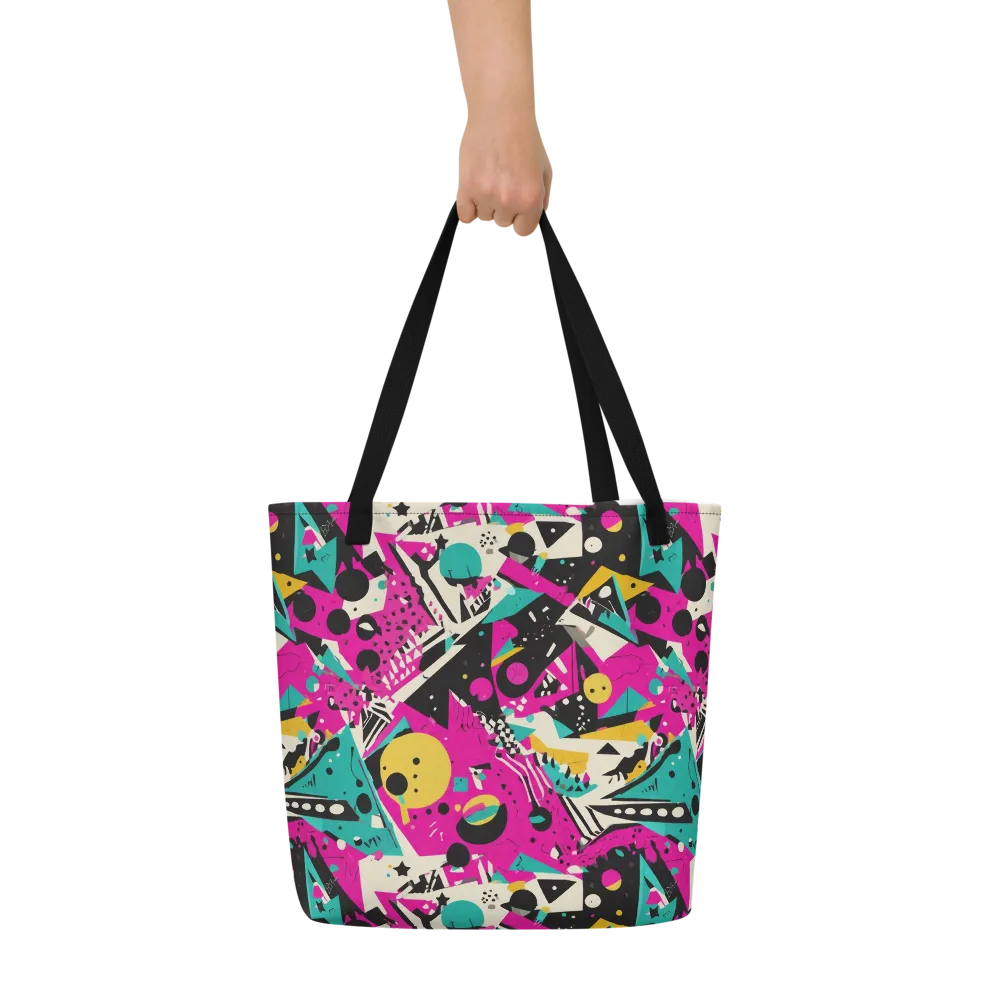 Neon Cutup on Large Tote Bag W/ Pocket — Front