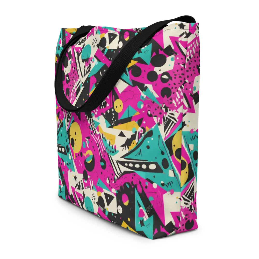 Neon Cutup on Large Tote Bag W/ Pocket — Front