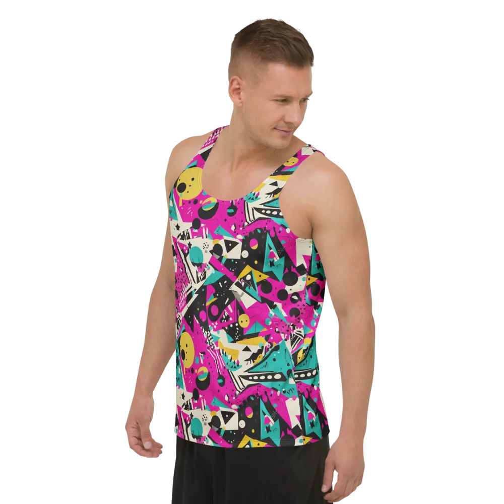 Neon Cutup on Men's Tank Top — Left Front