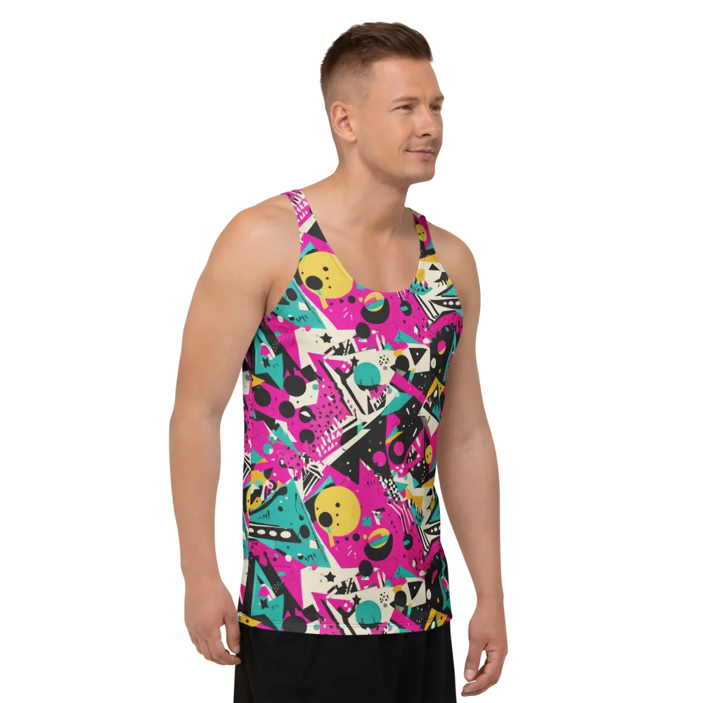 Neon Cutup on Men's Tank Top — Right Front