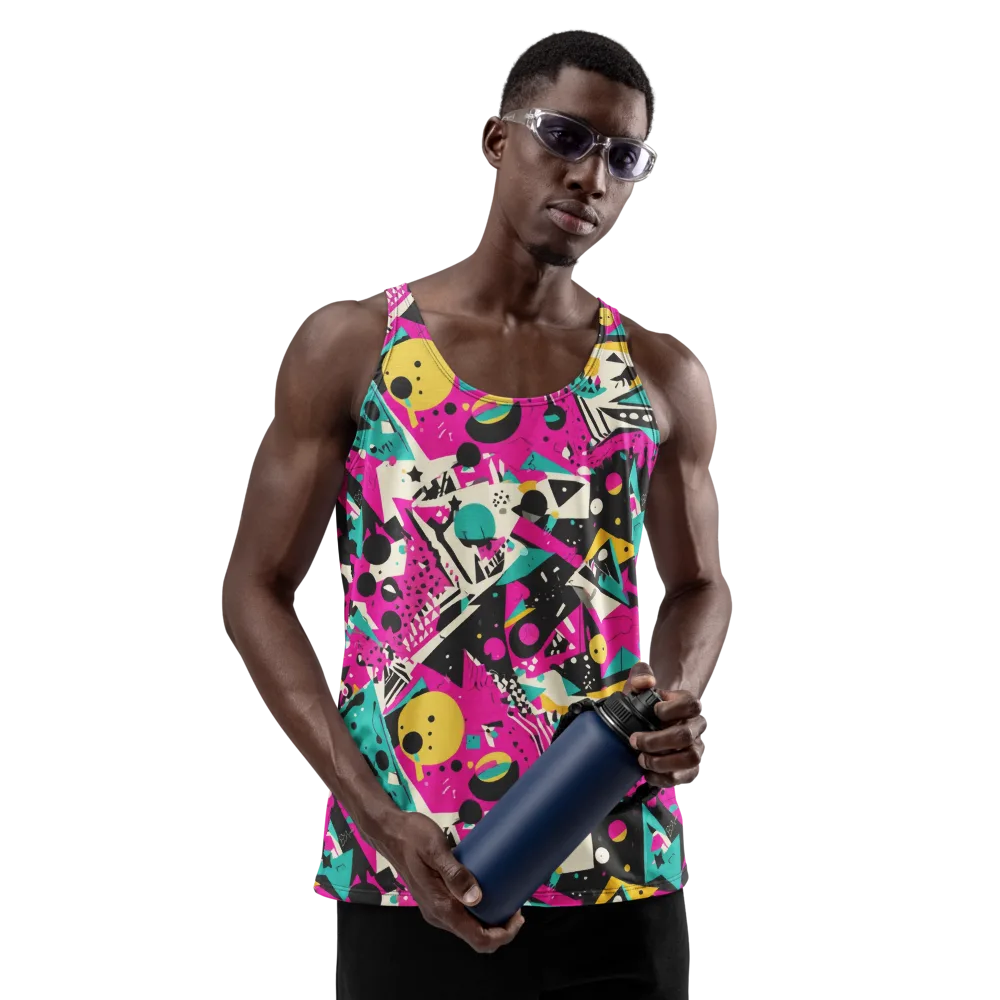 Neon Cutup on Men's Tank Top — Front