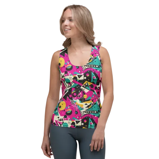Neon Cutup on a Women's Tank Top