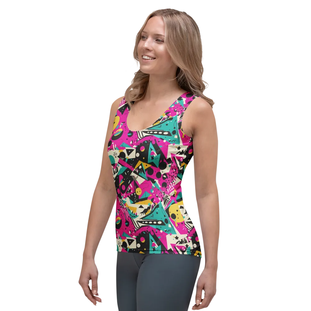 Neon Cutup on Women's Tank Top — Left Front