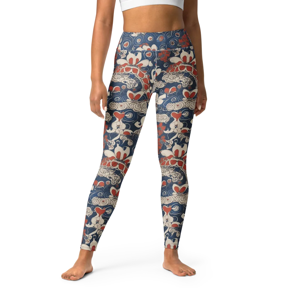 Scarlet Swirl on Yoga Leggings — Front