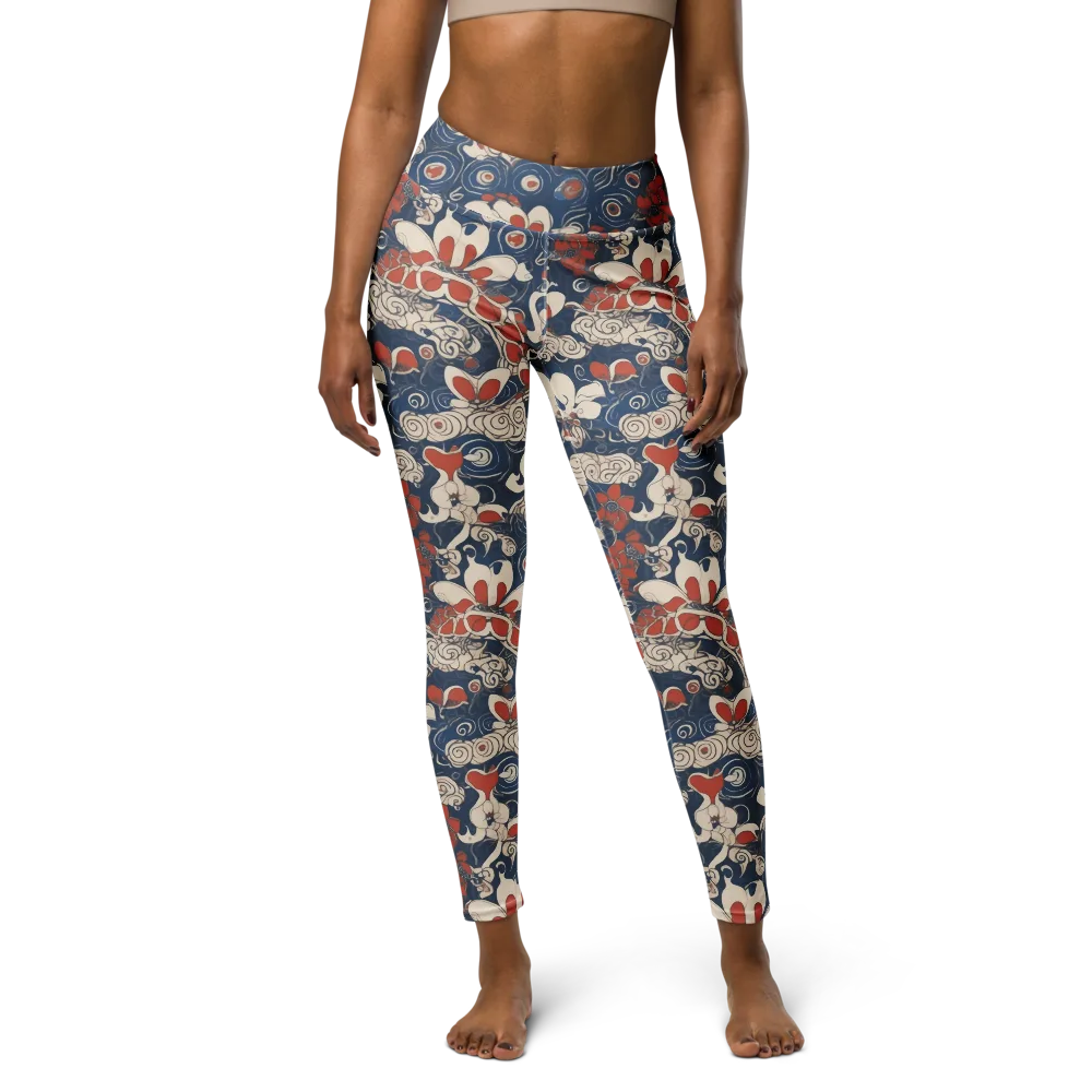Scarlet Swirl on Yoga Leggings — Front