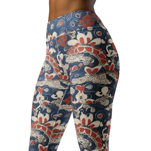 Scarlet Swirl on a Yoga Leggings