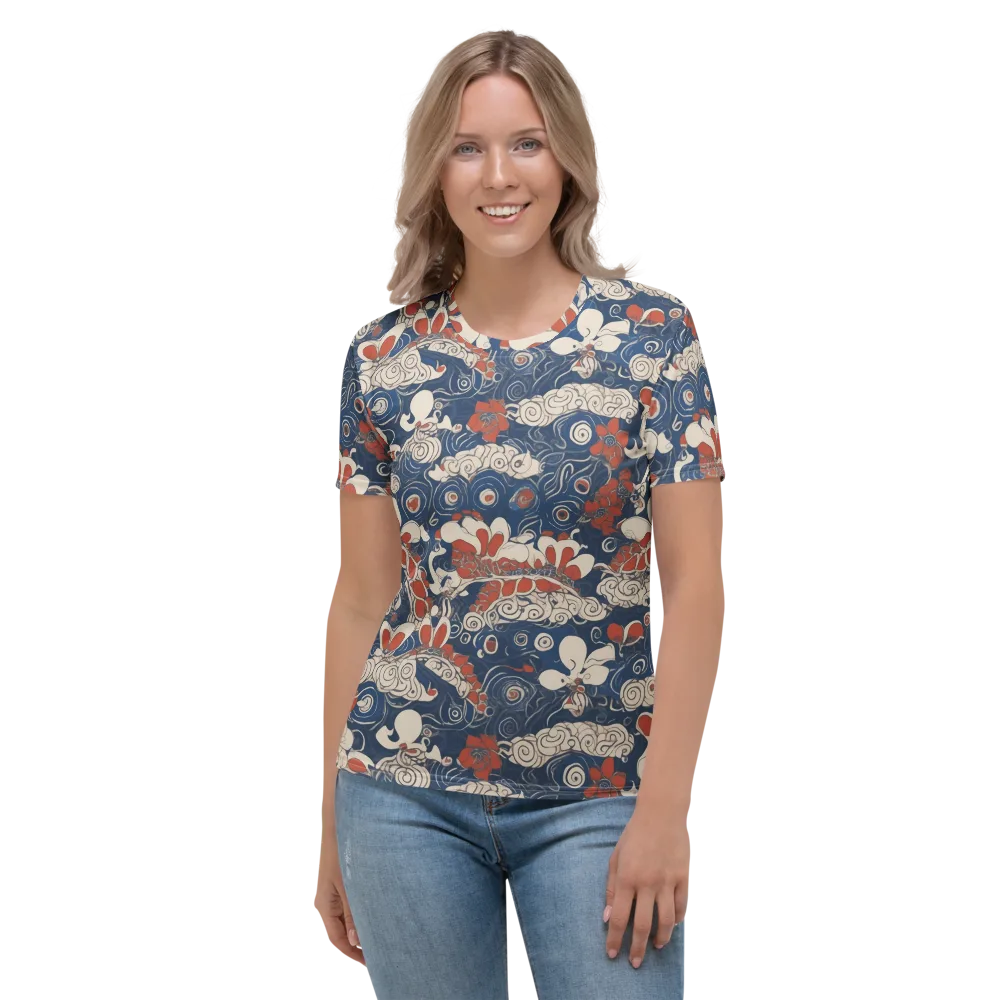 Scarlet Swirl on Women's Crew Neck T-Shirt — Front